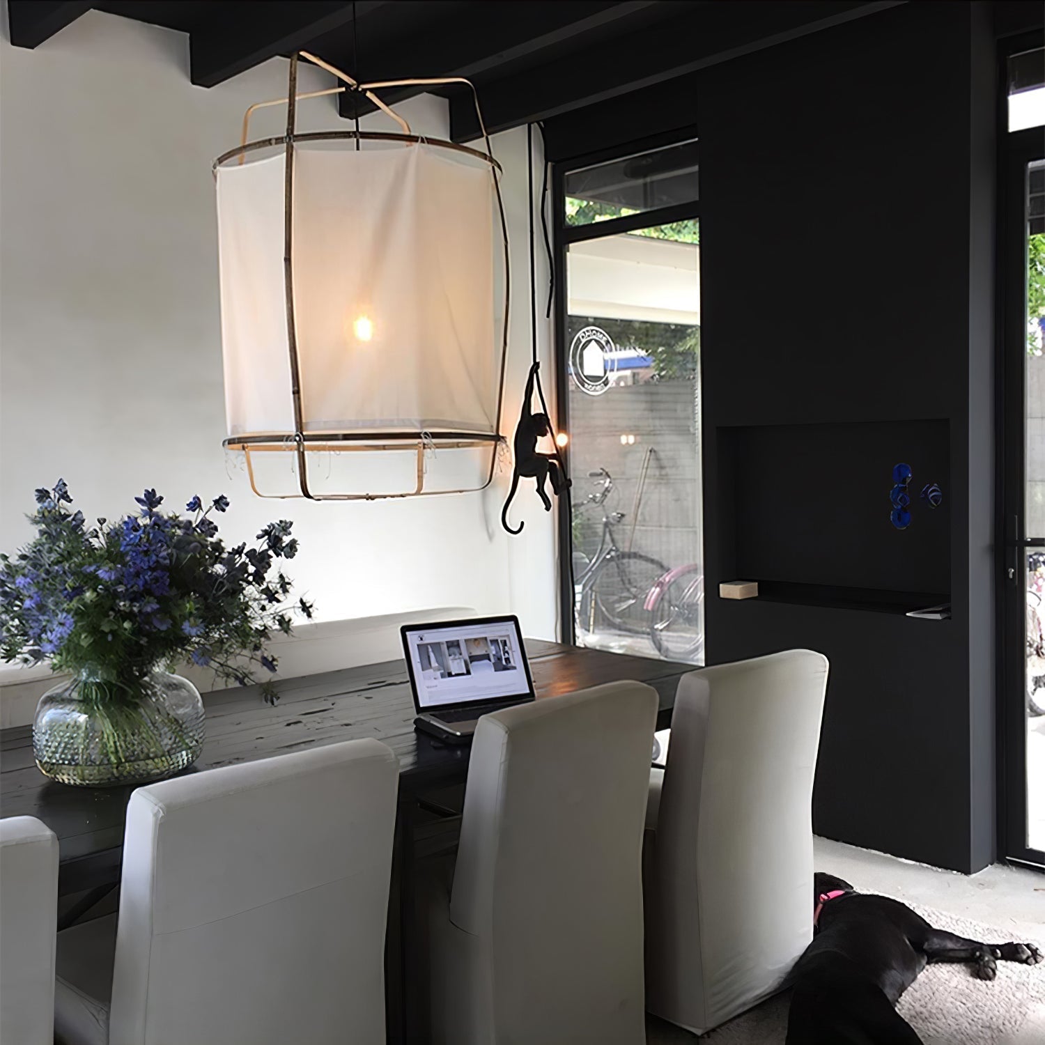 Arioelia Pendant Lamp Bamboo Shade for Living Room