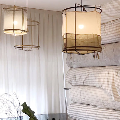 Arioelia Pendant Lamp Bamboo Shade for Living Room