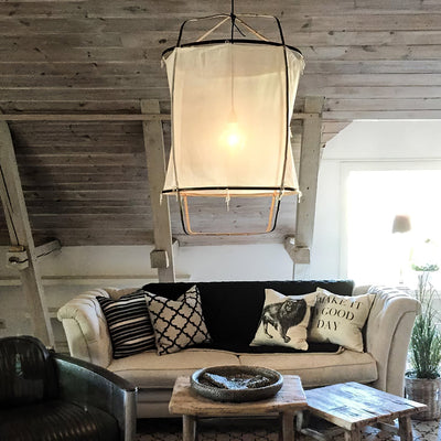 Arioelia Pendant Lamp Bamboo Shade for Living Room