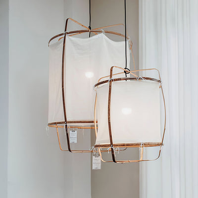 Arioelia Pendant Lamp Bamboo Shade for Living Room