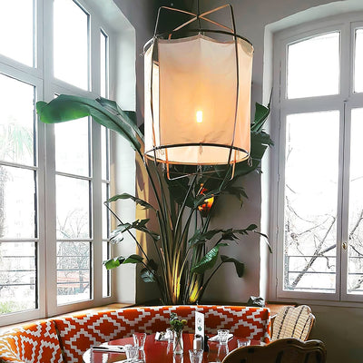 Arioelia Pendant Lamp Bamboo Shade for Living Room
