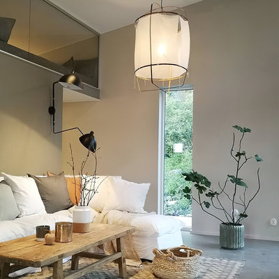 Arioelia Pendant Lamp Bamboo Shade for Living Room