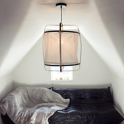 Arioelia Pendant Lamp Bamboo Shade for Living Room