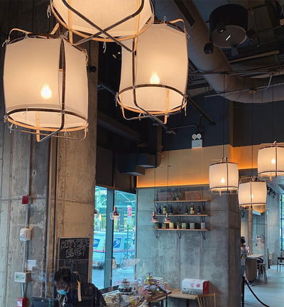 Arioelia Pendant Lamp Bamboo Shade for Living Room