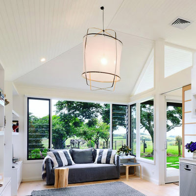 Arioelia Pendant Lamp Bamboo Shade for Living Room