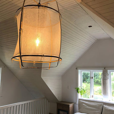 Arioelia Pendant Lamp Bamboo Shade for Living Room