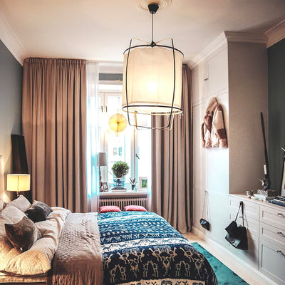 Arioelia Pendant Lamp Bamboo Shade for Living Room