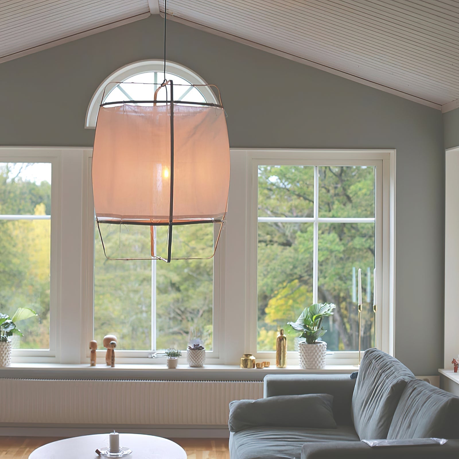 Arioelia Pendant Lamp Bamboo Shade for Living Room
