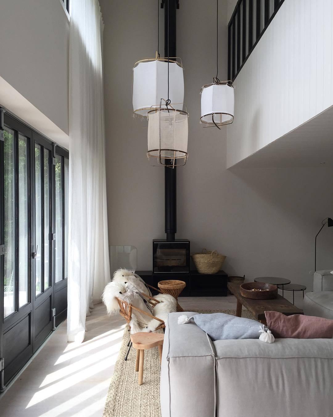 Arioelia Pendant Lamp Bamboo Shade for Living Room