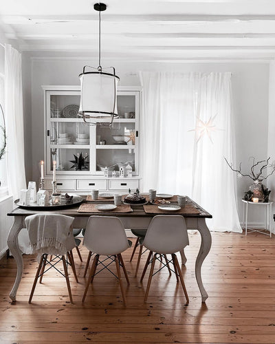Arioelia Pendant Lamp Bamboo Shade for Living Room