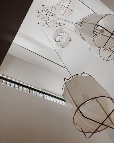 Arioelia Pendant Lamp Bamboo Shade for Living Room