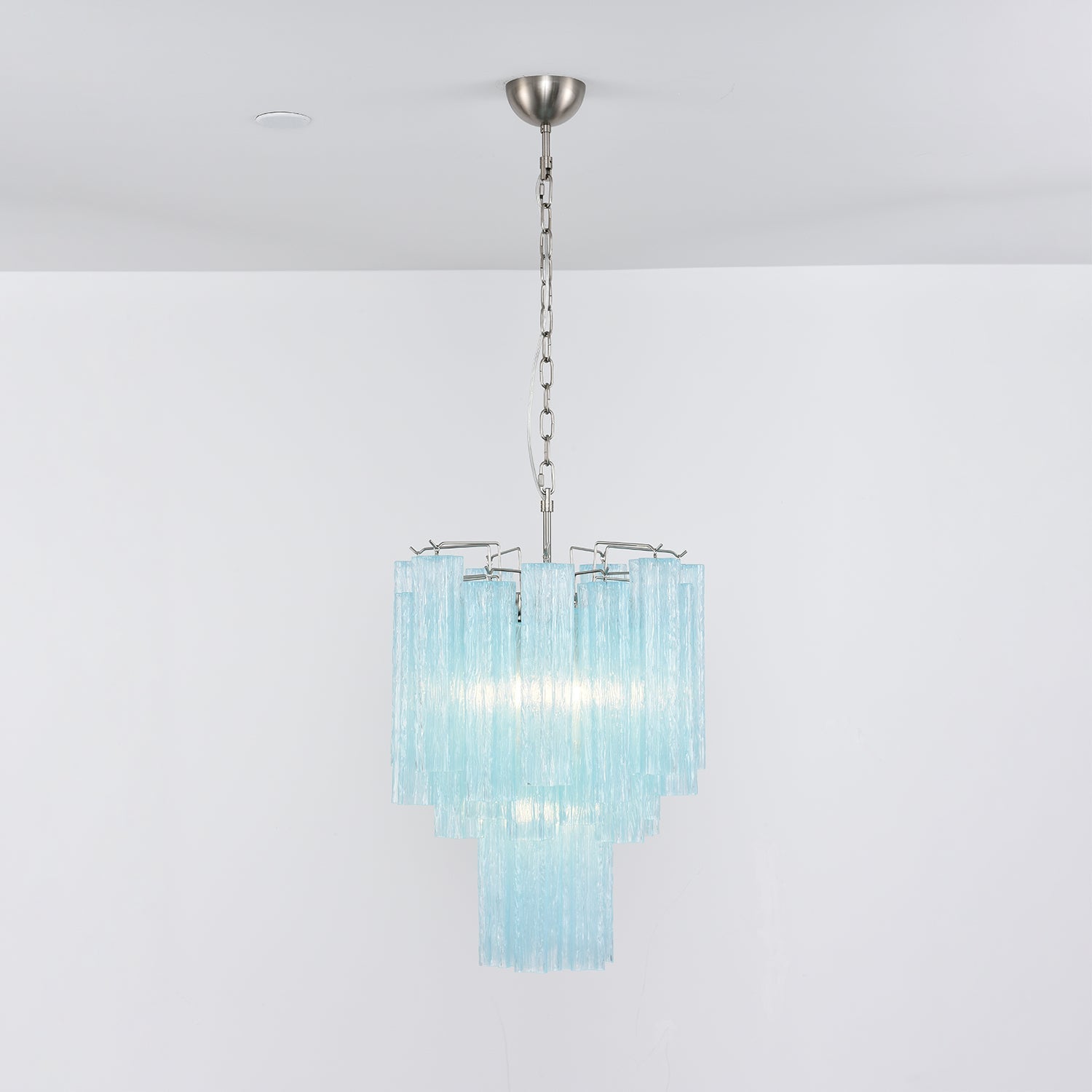 Celys Chandelier Azzura Murano Glass Tube Coastal