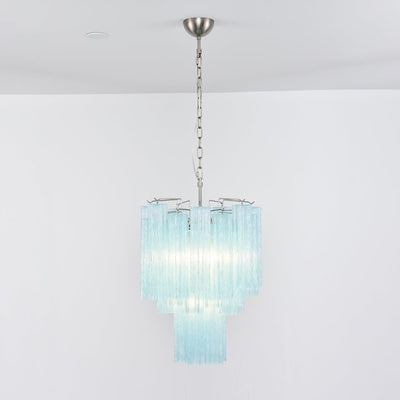 Celys Chandelier Azzura Murano Glass Tube Coastal