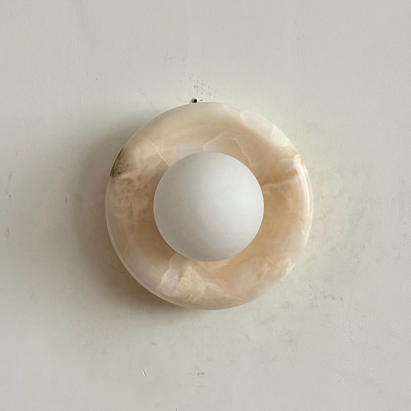 Aursilos Premium Nordic Art White Jade Glass Sconce Wall Lamp - Neutral Decor
