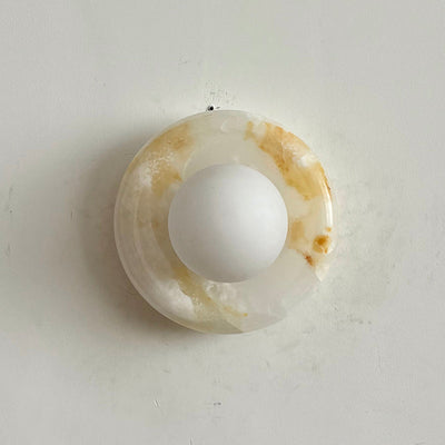 Aursilos Premium Nordic Art White Jade Glass Sconce Wall Lamp - Neutral Decor