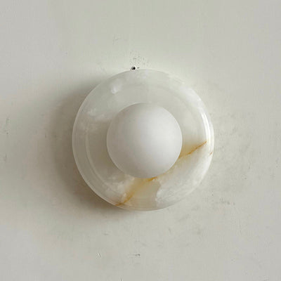 Aursilos Premium Nordic Art White Jade Glass Sconce Wall Lamp - Neutral Decor