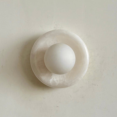 Aursilos Premium Nordic Art White Jade Glass Sconce Wall Lamp - Neutral Decor
