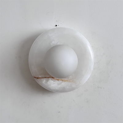 Aursilos Premium Nordic Art White Jade Glass Sconce Wall Lamp - Neutral Decor