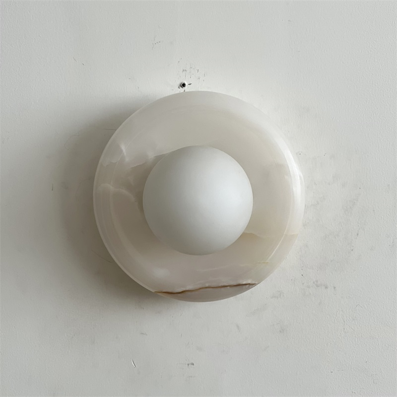 Aursilos Premium Nordic Art White Jade Glass Sconce Wall Lamp - Neutral Decor