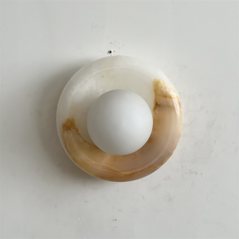 Aursilos Premium Nordic Art White Jade Glass Sconce Wall Lamp - Neutral Decor