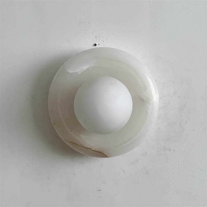 Aursilos Premium Nordic Art White Jade Glass Sconce Wall Lamp - Neutral Decor