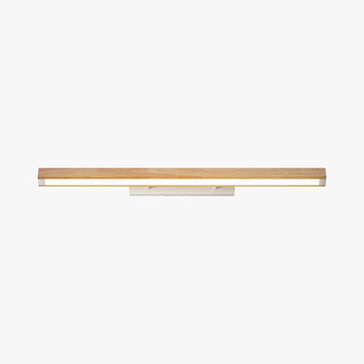 Muto Minimalist Linear Wood Vanity Wall Lamp, Bathroom - Neutral Decor