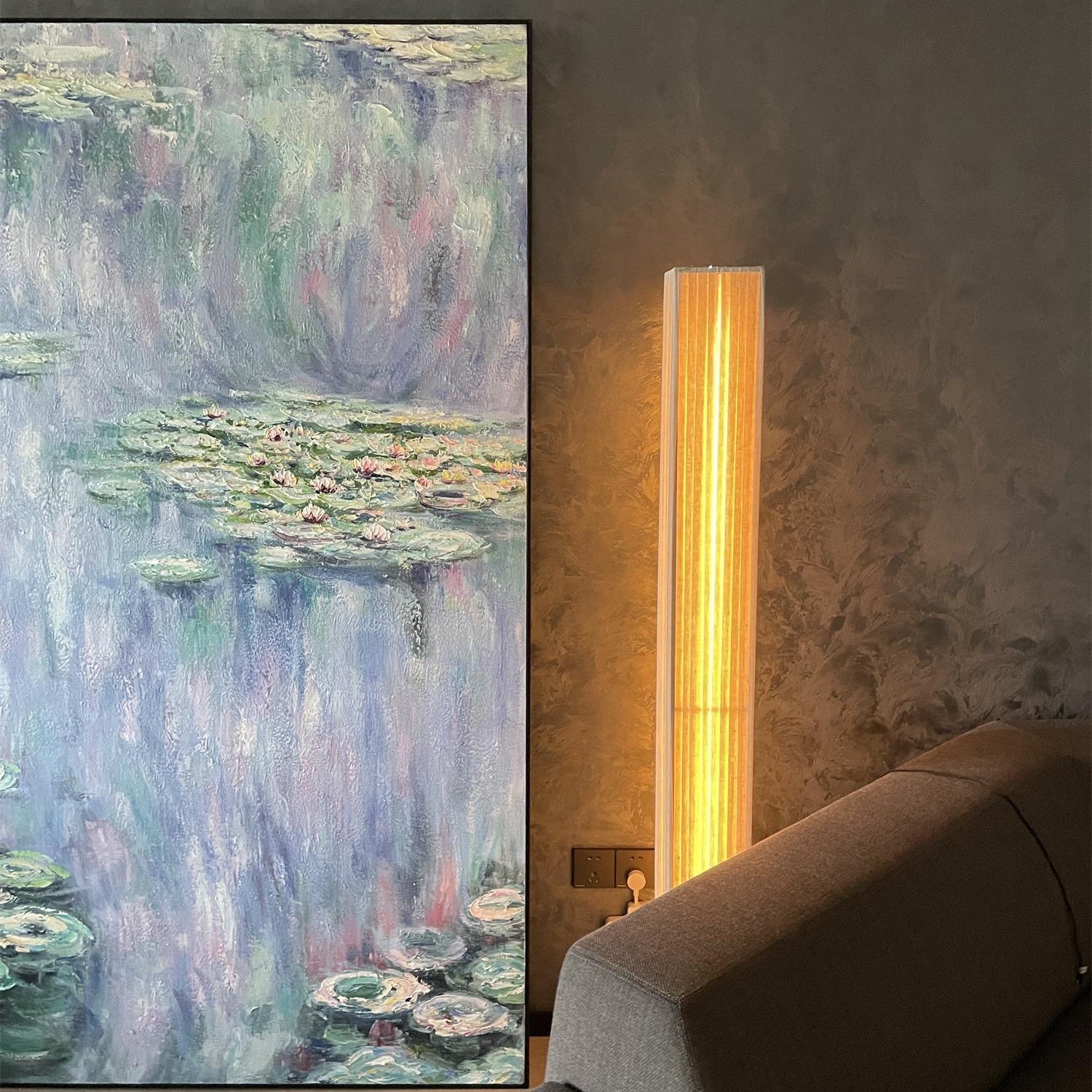 Vesolyre Japandi Fabric Floor Lamp - Neutral Decor
