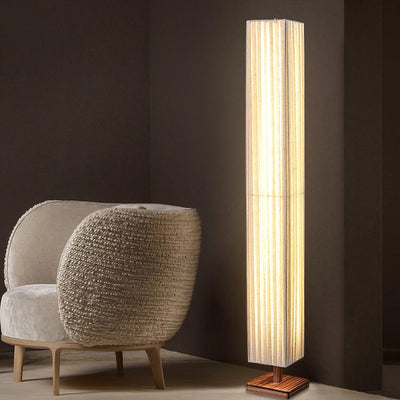 Vesolyre Japandi Fabric Floor Lamp - Neutral Decor
