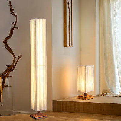Vesolyre Japandi Fabric Floor Lamp - Neutral Decor