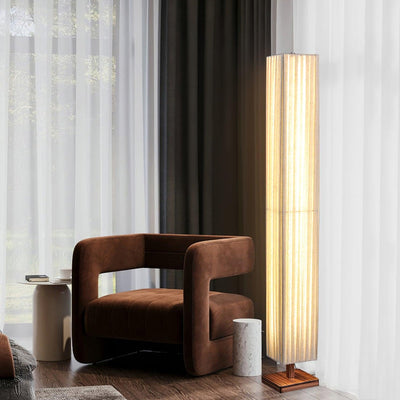 Vesolyre Japandi Fabric Floor Lamp - Neutral Decor