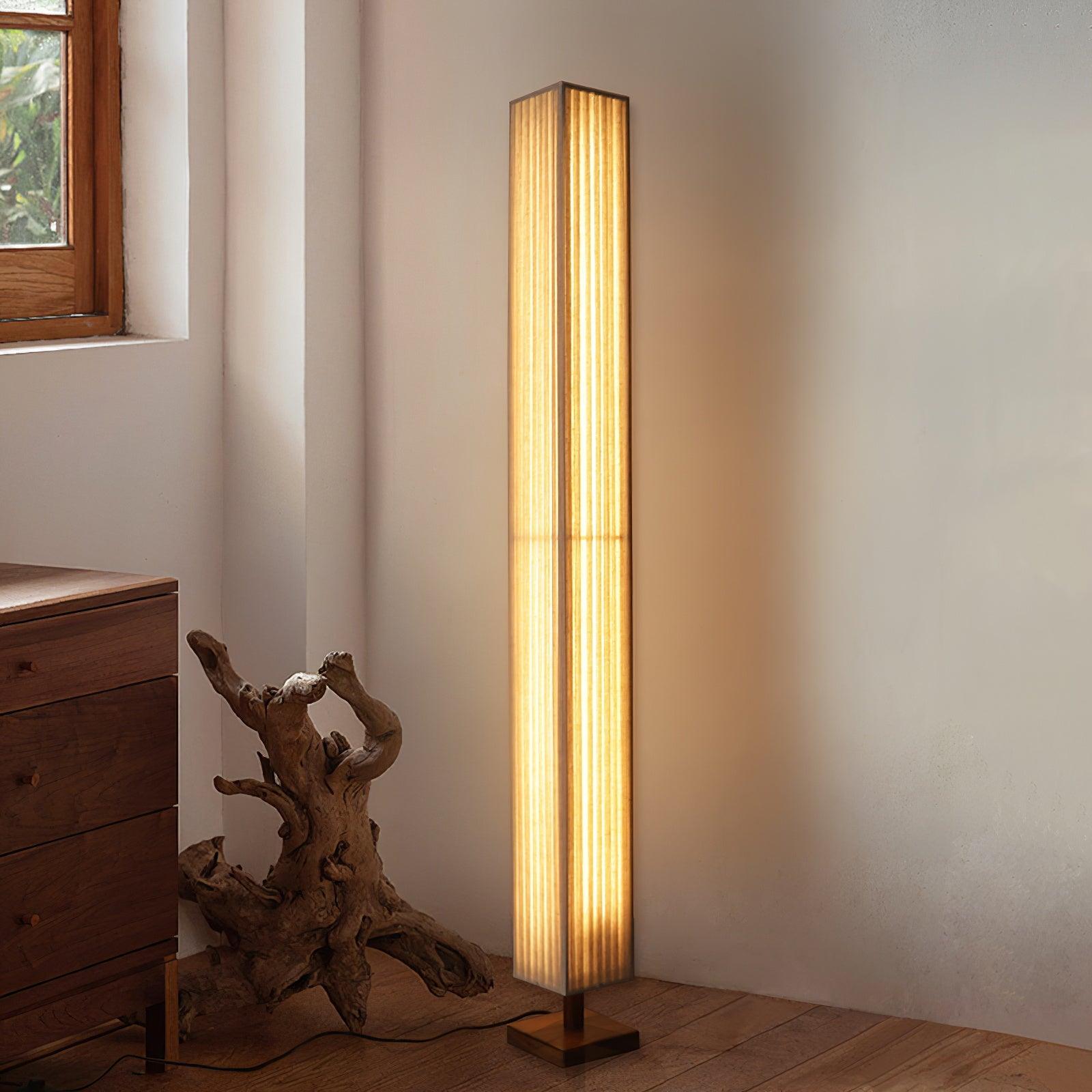 Vesolyre Japandi Fabric Floor Lamp - Neutral Decor