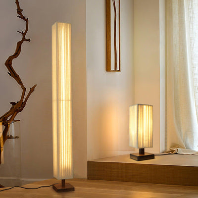 Vesolyre Japandi Fabric Floor Lamp - Neutral Decor