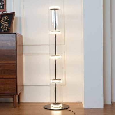 Cyrilys Floor Lamp Bamboo Glass