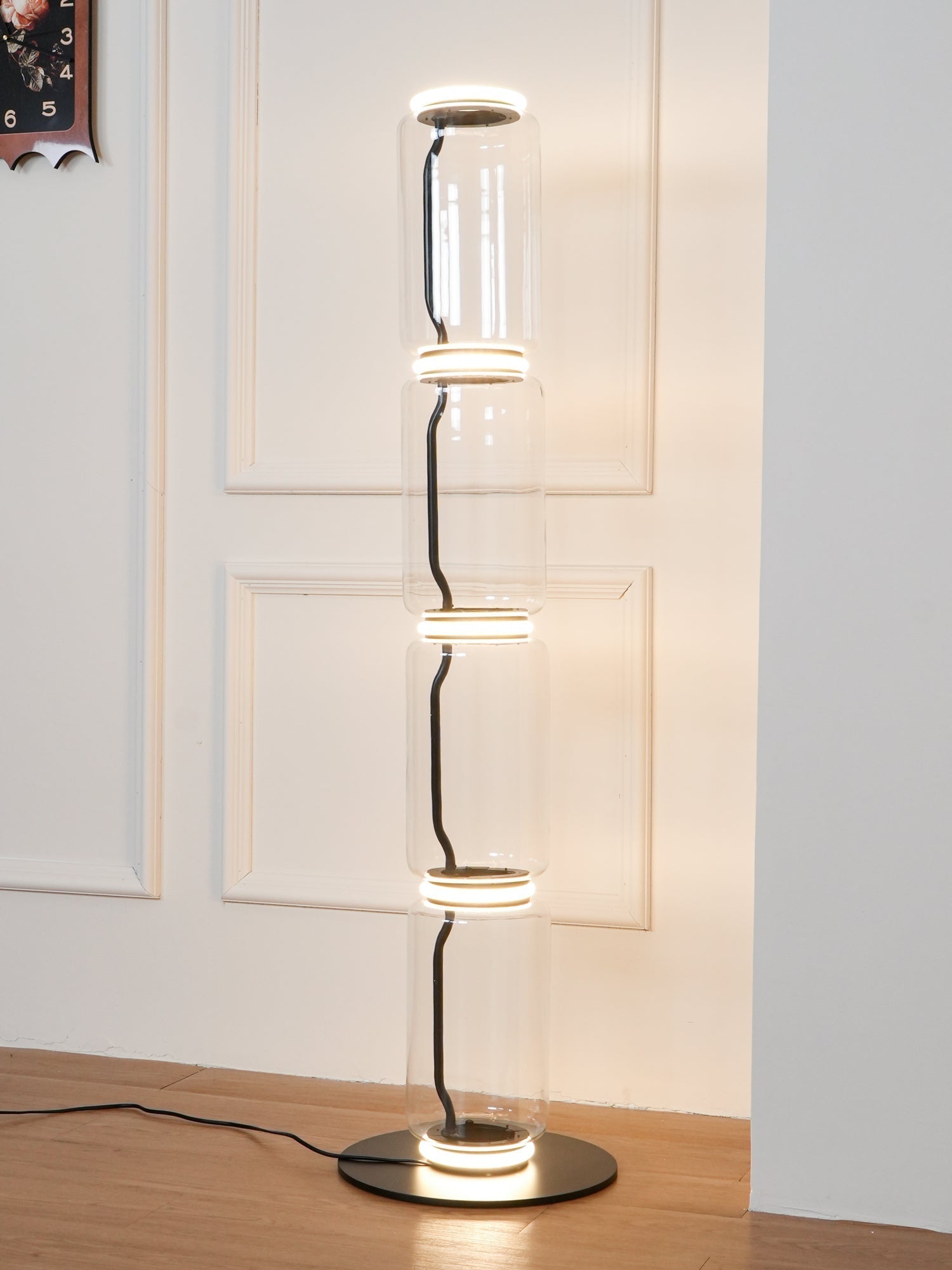 Cyrilys Floor Lamp Bamboo Glass
