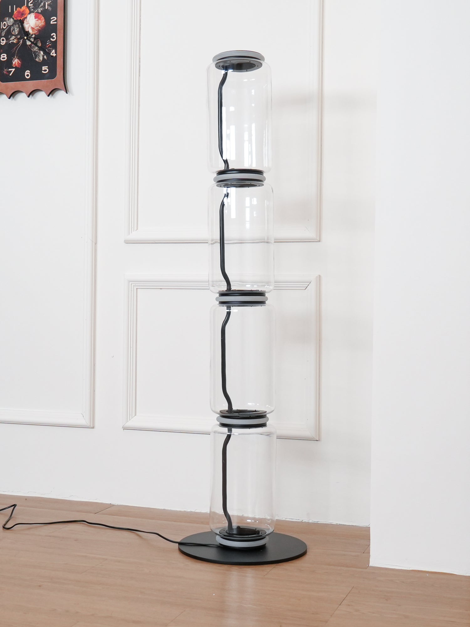 Cyrilys Floor Lamp Bamboo Glass