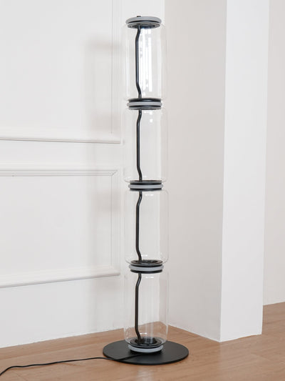 Cyrilys Floor Lamp Bamboo Glass