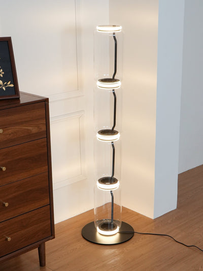 Cyrilys Floor Lamp Bamboo Glass