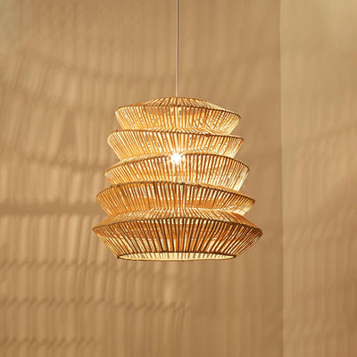Strata Modern Bamboo Pendant Lamp
