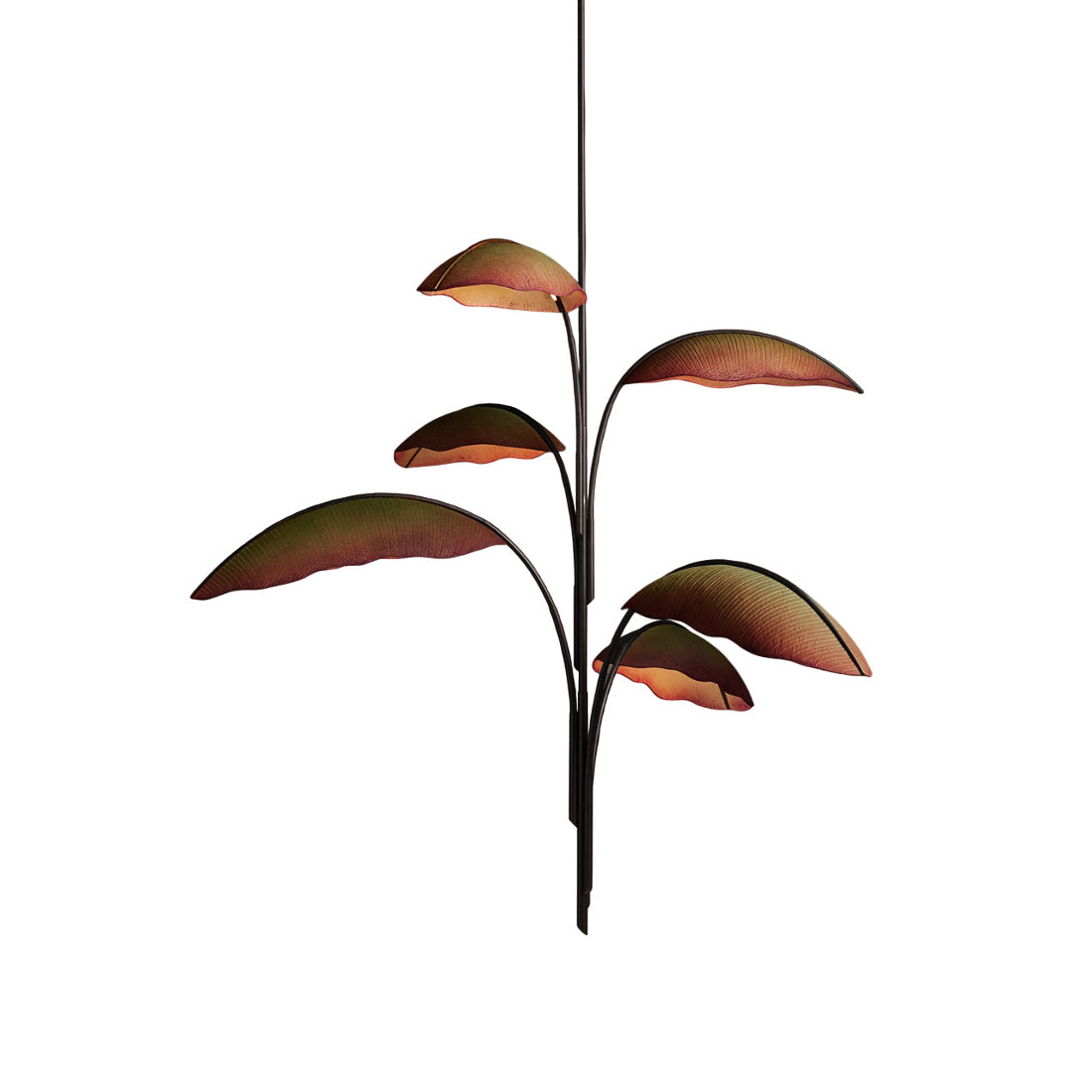Rauduvyu Modern Minimalist Leaf Black Metal Chandelier