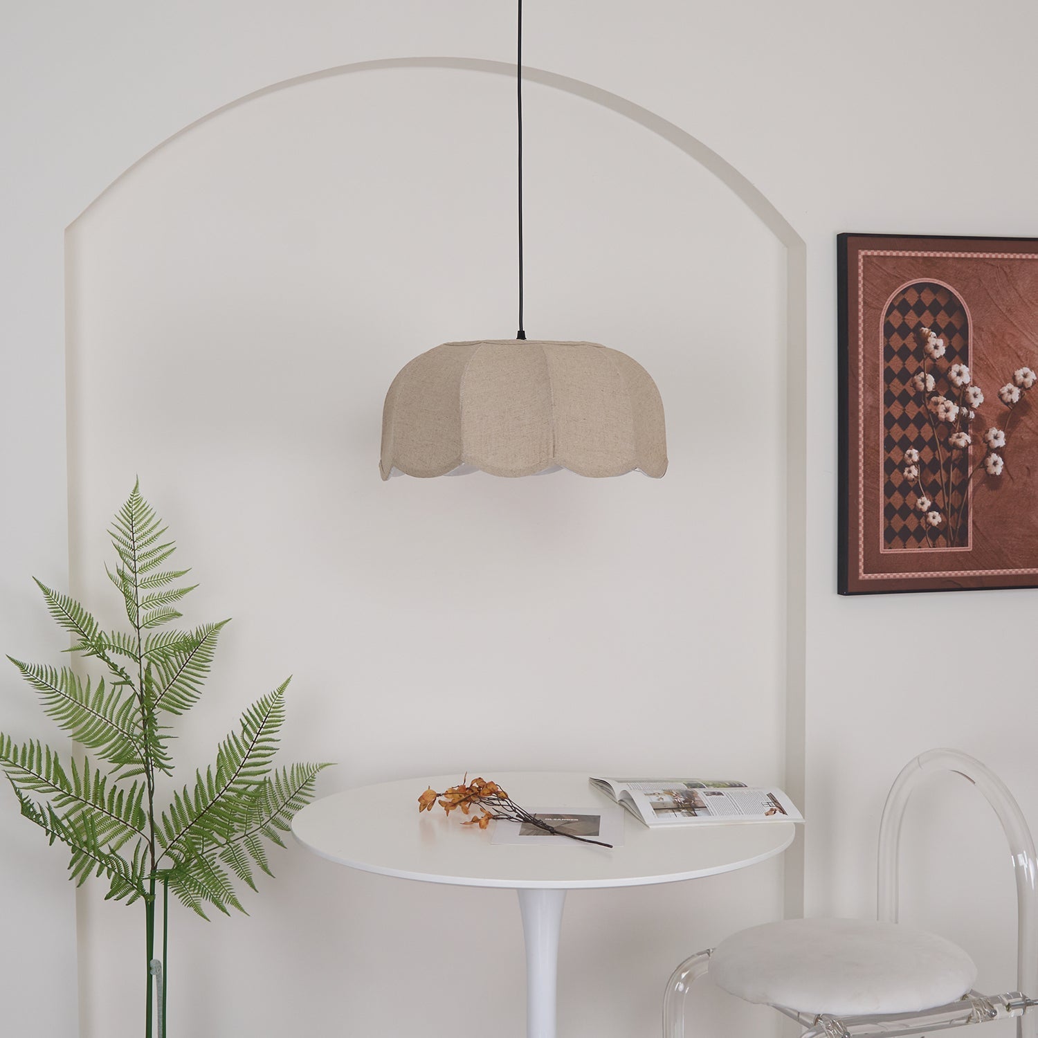 Linoaya Fabric Rustic Pendant Lamp