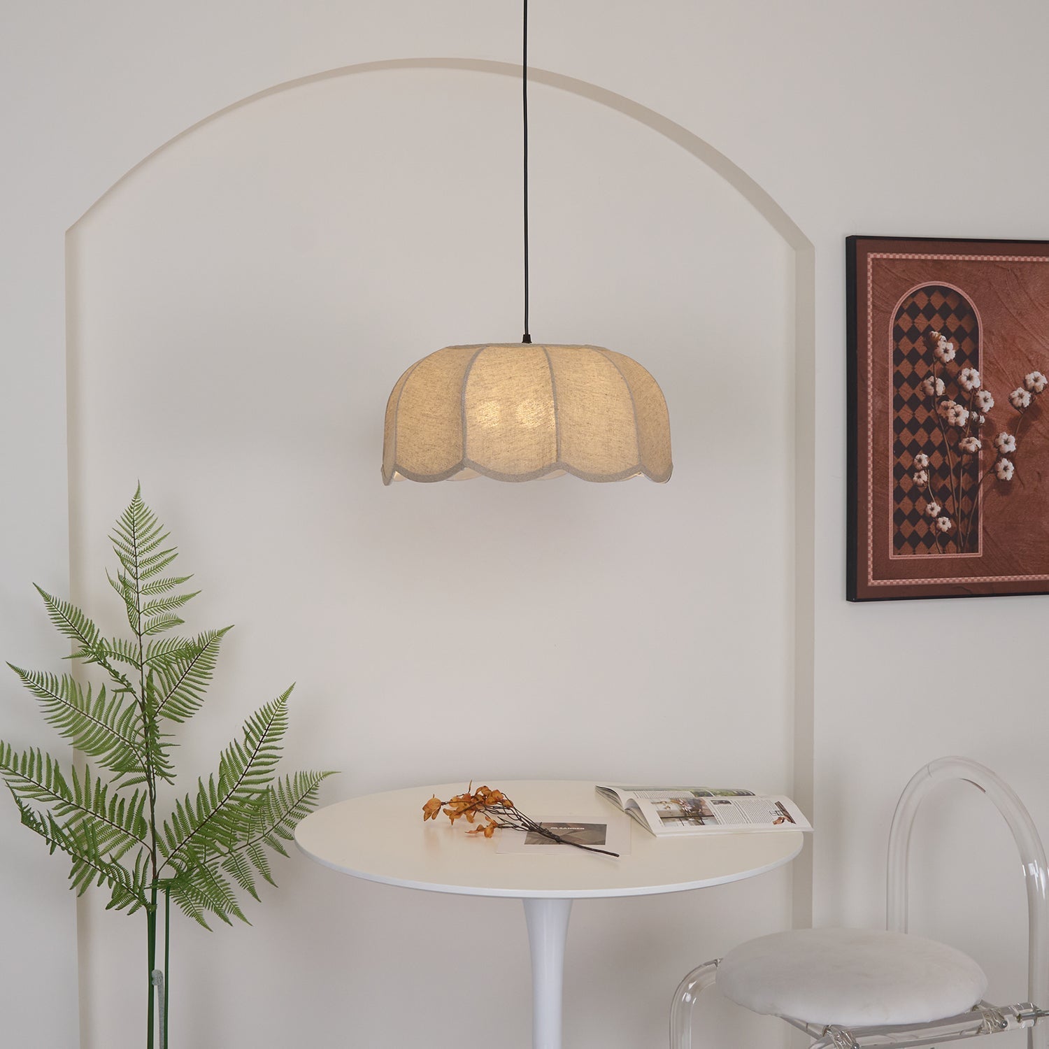 Linoaya Fabric Rustic Pendant Lamp