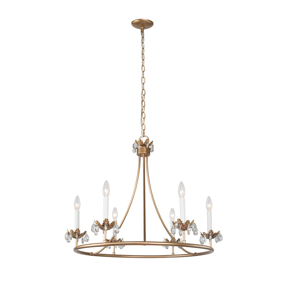 Yrvuvyh Vintage Industrial Luxury Brass Crystal Chandelier