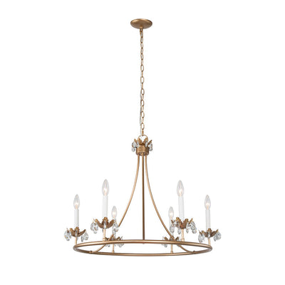 Yrvuvyh Vintage Industrial Luxury Brass Crystal Chandelier
