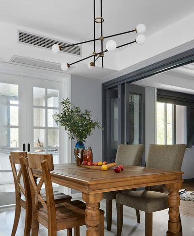 Celirissa Chandelier SI Brass Glass Globe