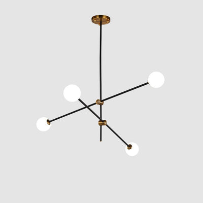 Celirissa Chandelier SI Brass Glass Globe