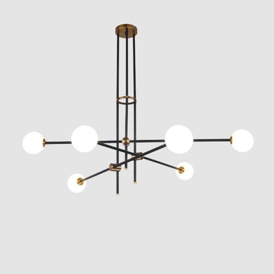 Celirissa Chandelier SI Brass Glass Globe