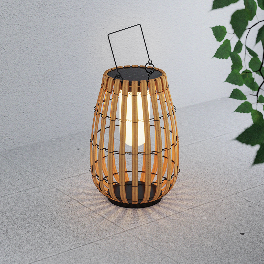 Faiy Portable Lantern Solar Rattan Outdoor Lights