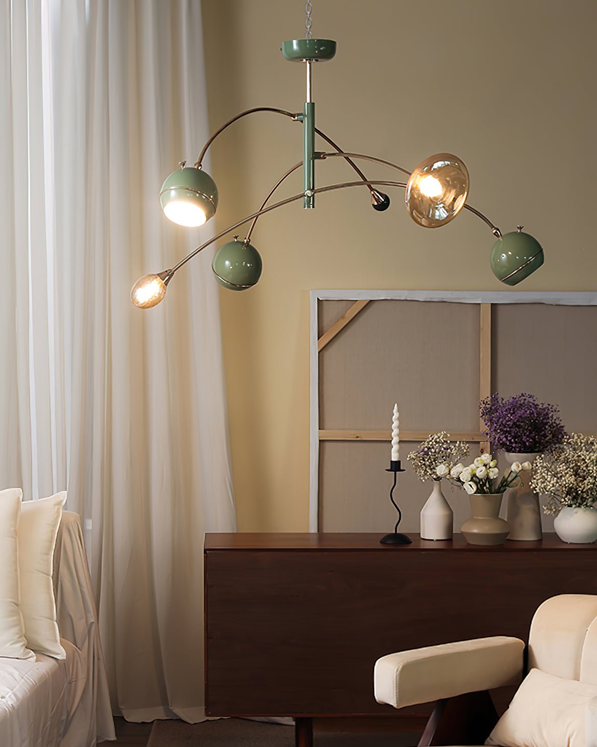Soraian Chandelier Green Sci-Fi Elegant