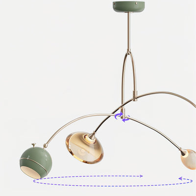 Soraian Chandelier Green Sci-Fi Elegant