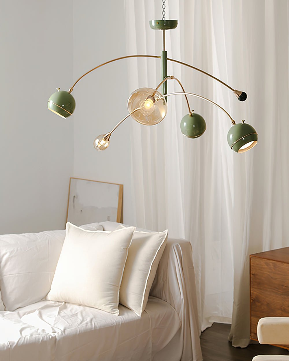 Soraian Chandelier Green Sci-Fi Elegant